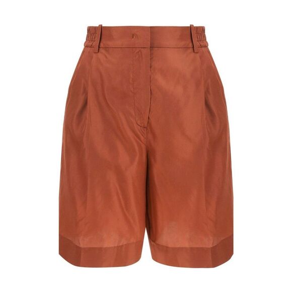 Gingerbread Print Silk Bermuda Shorts for Women
